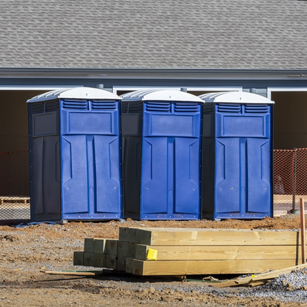 what is the expected delivery and pickup timeframe for the portable restrooms in County Center